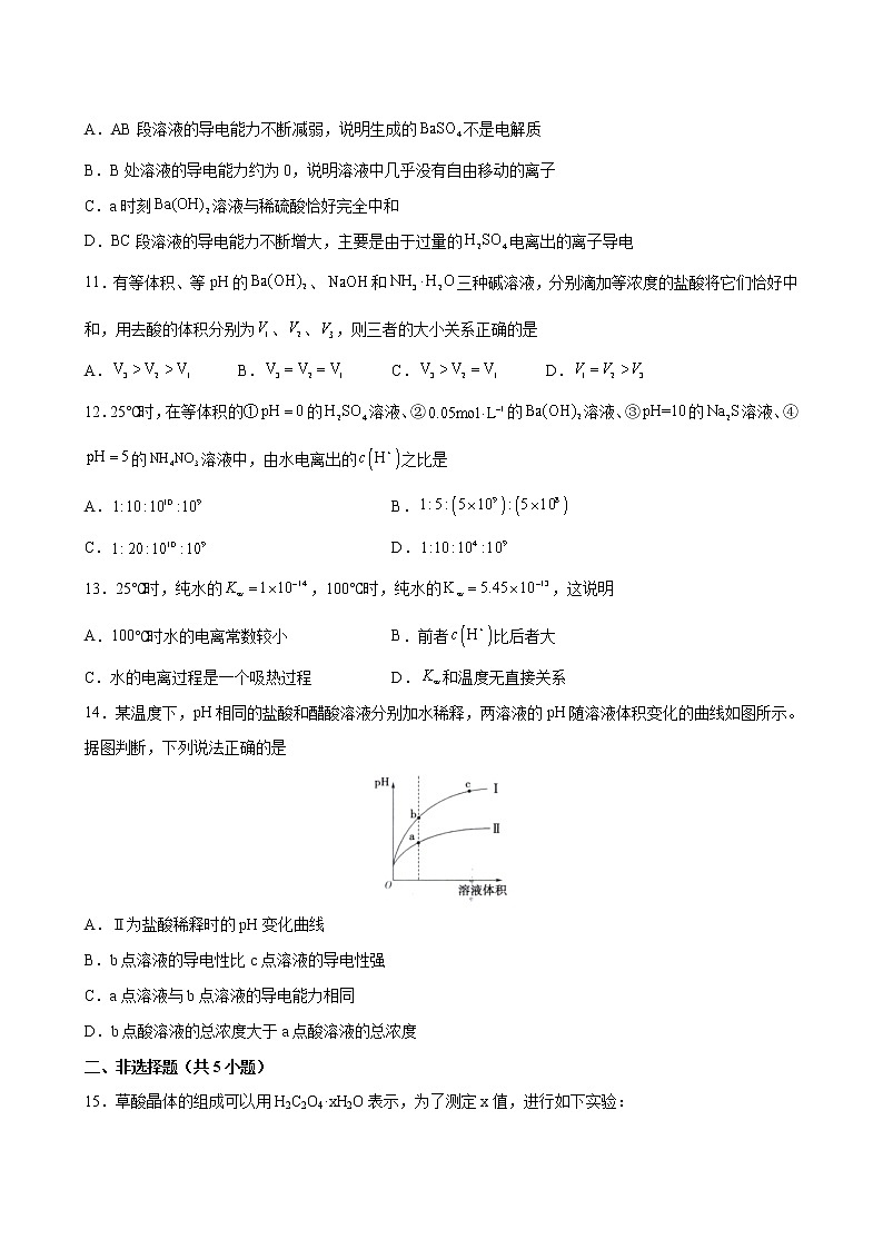3.2 水的电离和溶液的PH【综合训练】2022-2023学年高二化学考点分层解读与综合训练（人教版2019选择性必修1）03