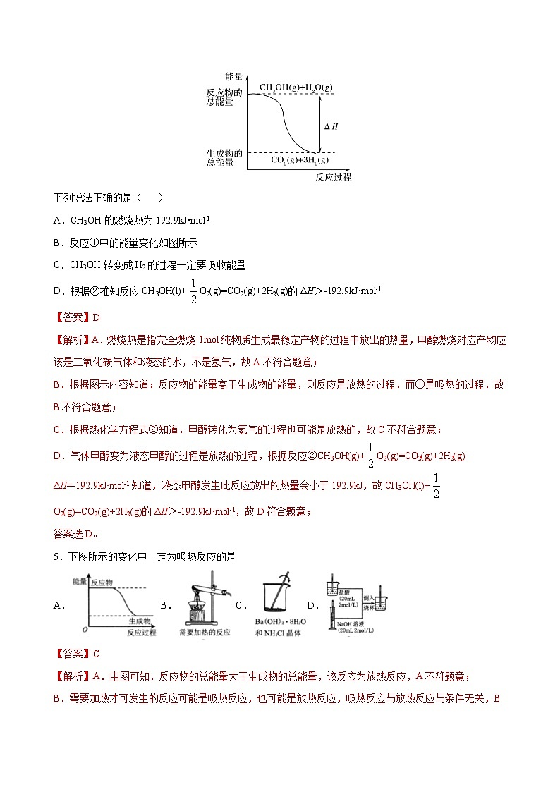 专题01 化学反应的热效应 专题检测试卷（基础卷）2022-2023学年高二化学考点分层解读与综合训练（人教版2019选择性必修1）（解析版）第3页