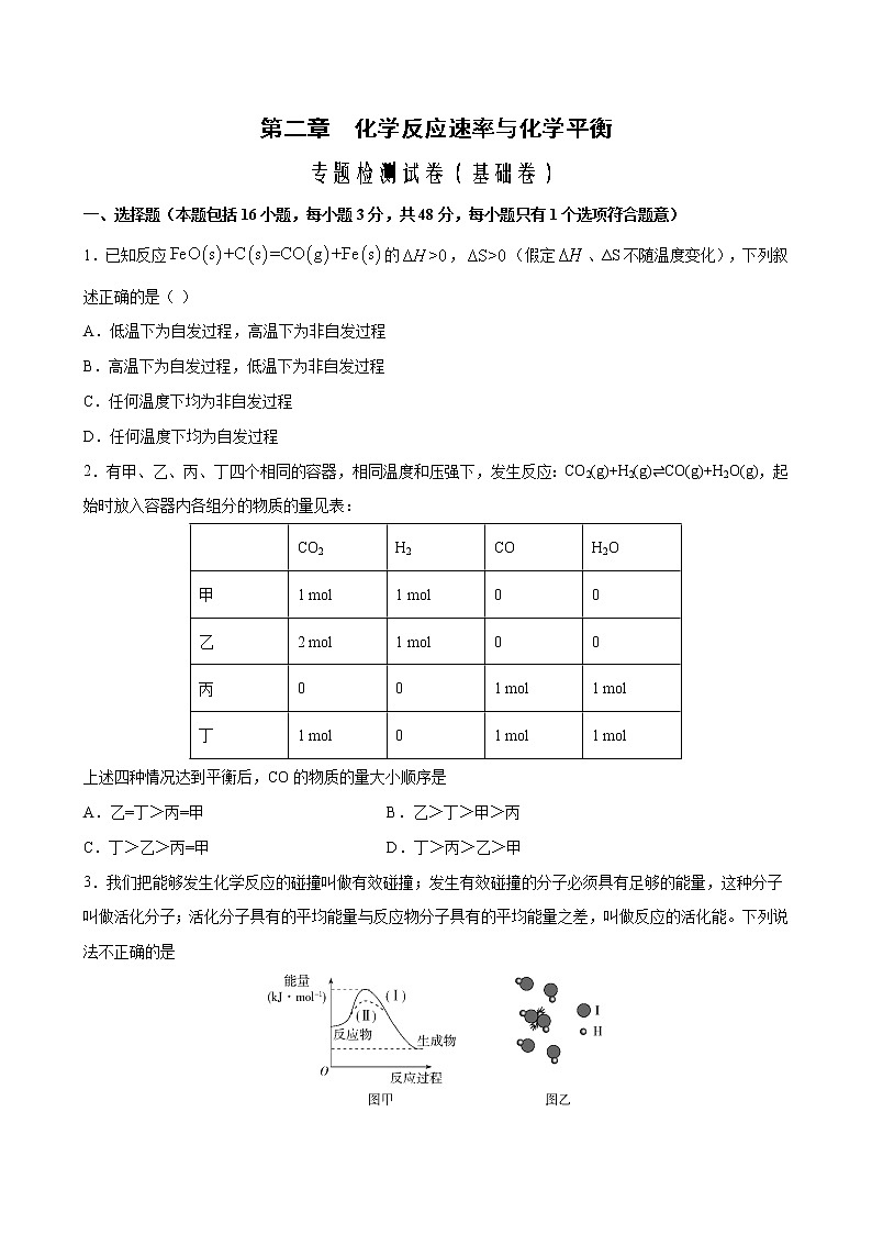 专题02 化学反应速率与化学平衡 专题检测试卷（基础卷）2022-2023学年高二化学考点分层解读与综合训练（人教版2019选择性必修1）01