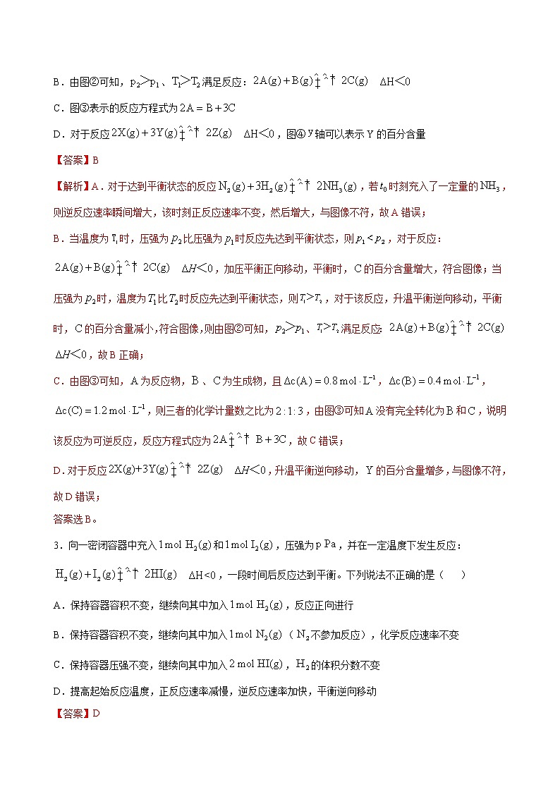 专题02 化学反应速率与化学平衡 专题检测试卷（提高卷）2022-2023学年高二化学考点分层解读与综合训练（人教版2019选择性必修1）02