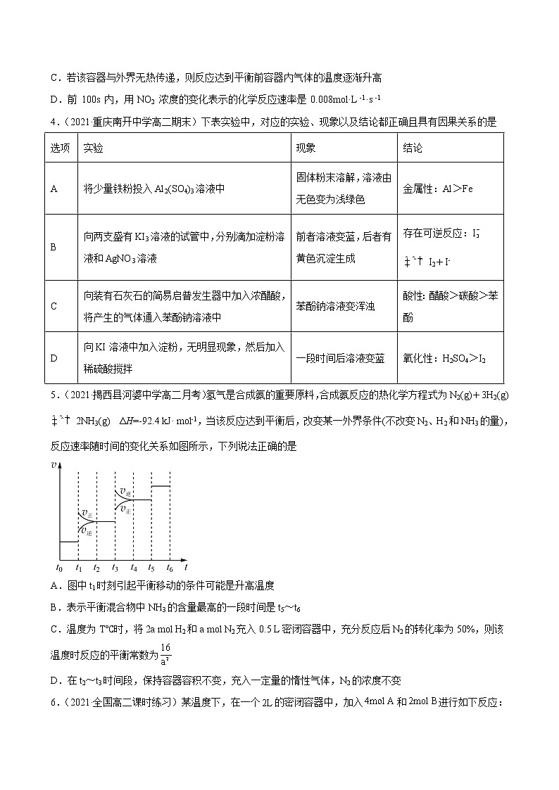 2.2.2+影响化学平衡的因素-2022-2023学年高二化学课后培优练（人教版2019选择性必修1）02
