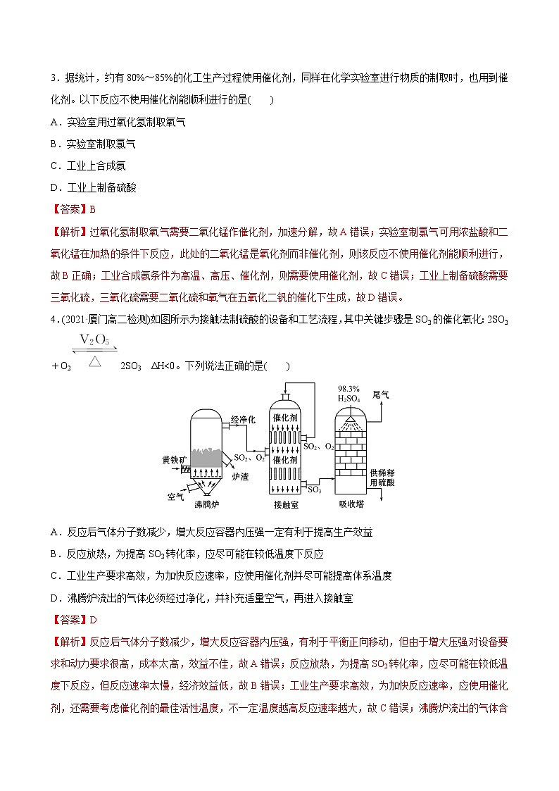 2.4+化学反应的调控-2022-2023学年高二化学课后培优练（人教版2019选择性必修1）02