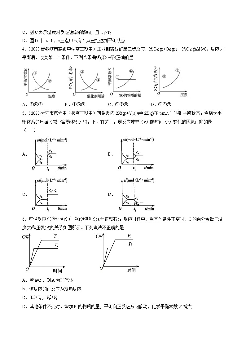 周末培优1 化学反应速率与化学平衡图像问题-2022=2023学年高二化学课后培优练（人教版选修1）02