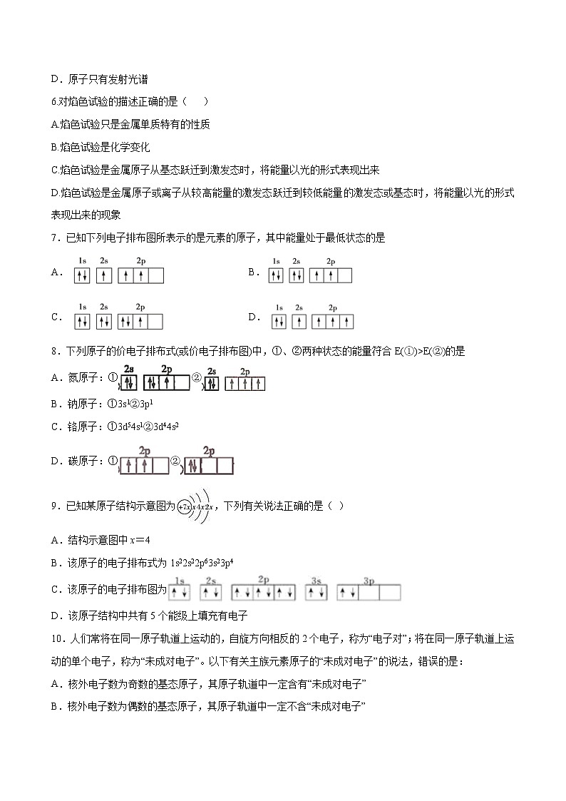 1.1 原子结构（素养提优B练）-2022-2023学年高二化学课时过关提优AB练（人教版2019选择性必修2）02