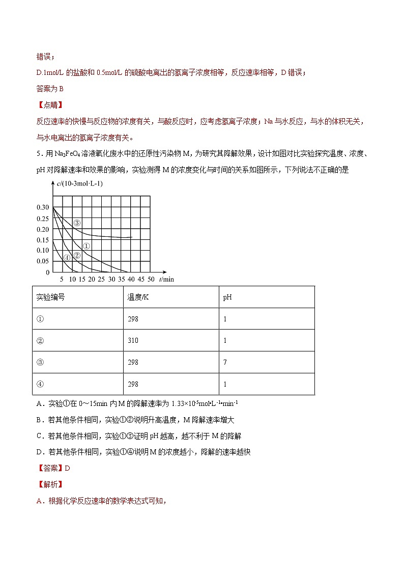 第02单元 化学反应速率与化学平衡单元测试（B卷•提升能力）-2022-2023学年高二化学同步单元AB卷（人教版2019选择性必修1）03