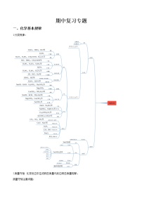 期中专题复习（知识梳理、高频易错点）-高一化学章末检测+高频易错点（人教版2019必修第一册）