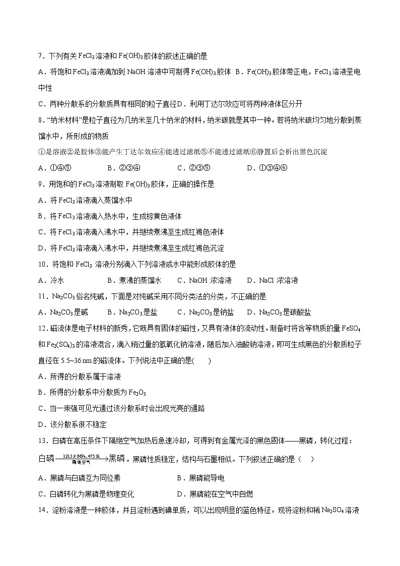 1.1 物质的分类及转化【综合训练】-2022-2023学年高一化学考点分层解读与综合训练（人教版2019必修第一册）（原卷版）第2页