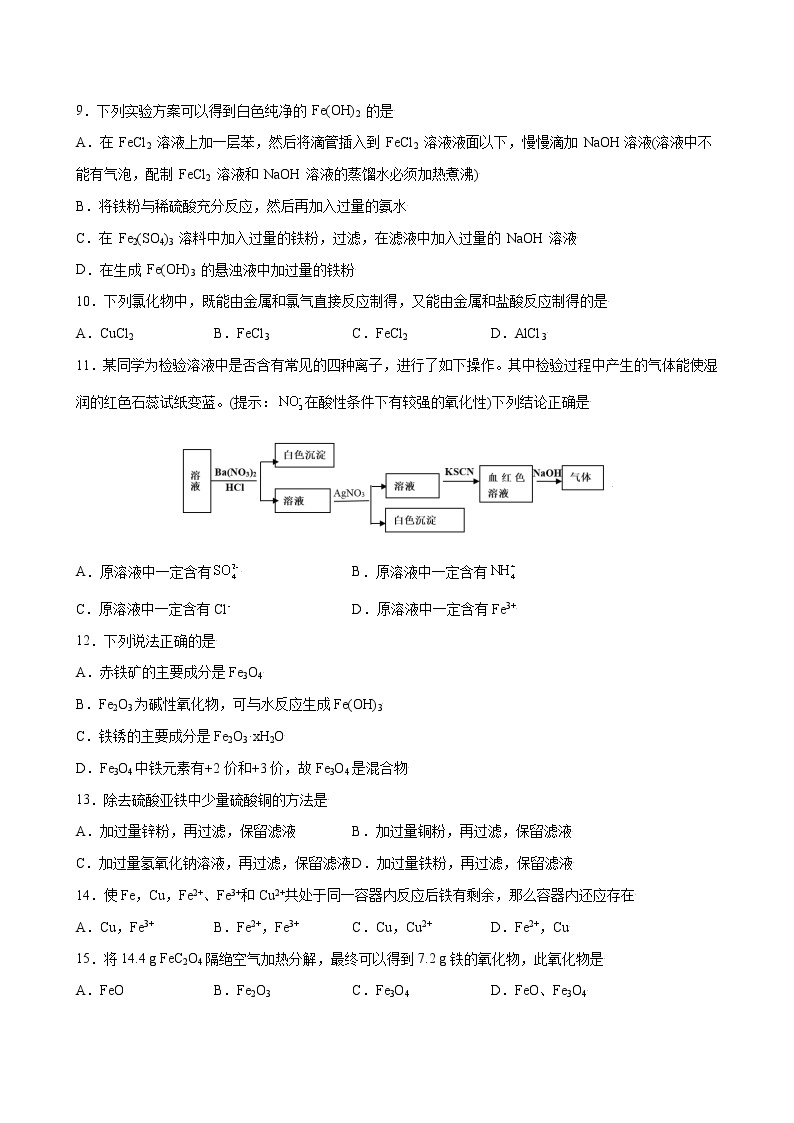 3.1+铁及其化合物【综合训练】-2022-2023学年高一化学考点分层解读与综合训练（人教版2019必修第一册）03