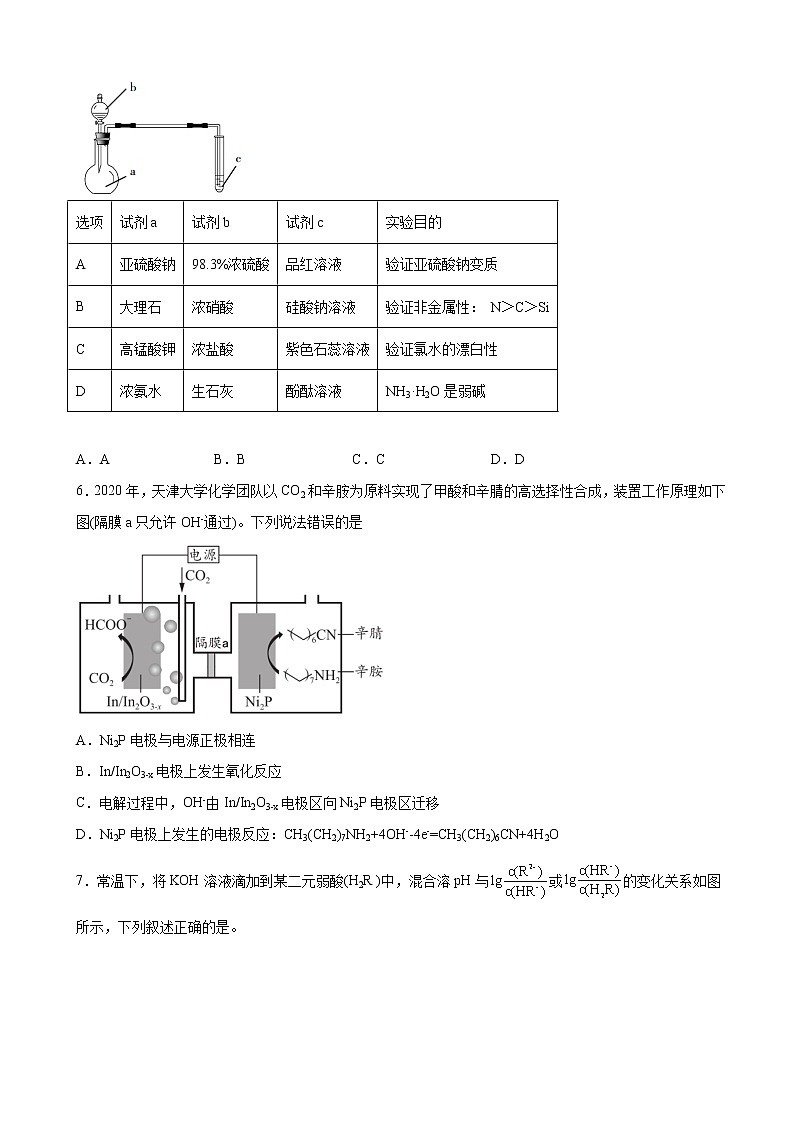 2022届黑龙江省哈尔滨市第三中学高三下学期第二次模拟考试理科综合化学试题含解析02