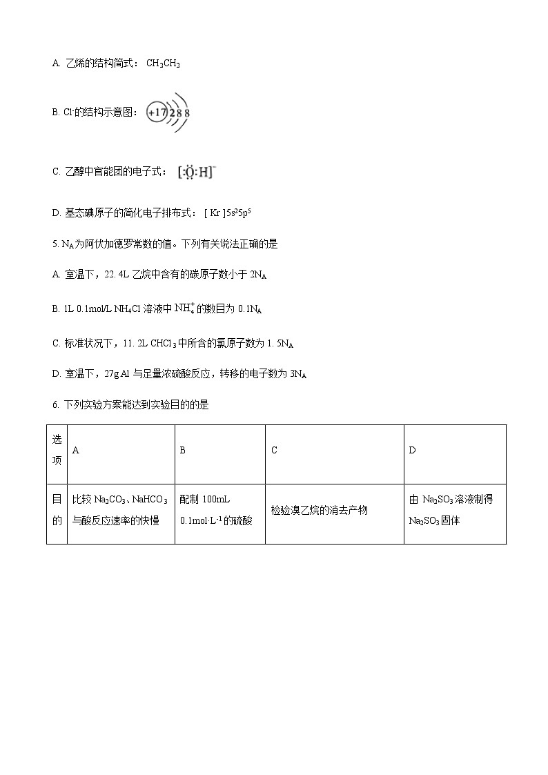 2023届云南师范大学附中高三高考适应性月考卷（一）-化学含答案第2页
