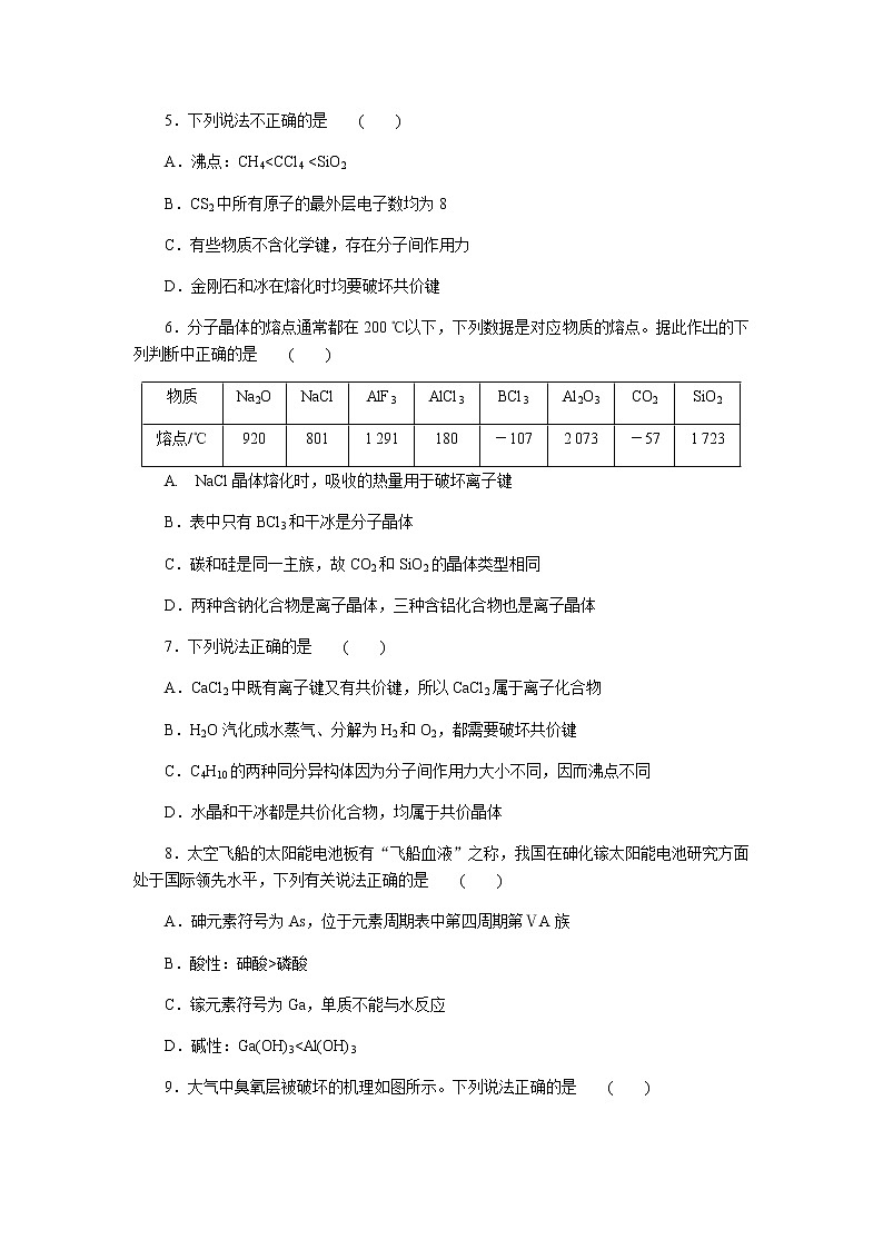 苏教版高中化学必修第一册阶段质量检测微观结构与物质的多样性(五)含答案第2页
