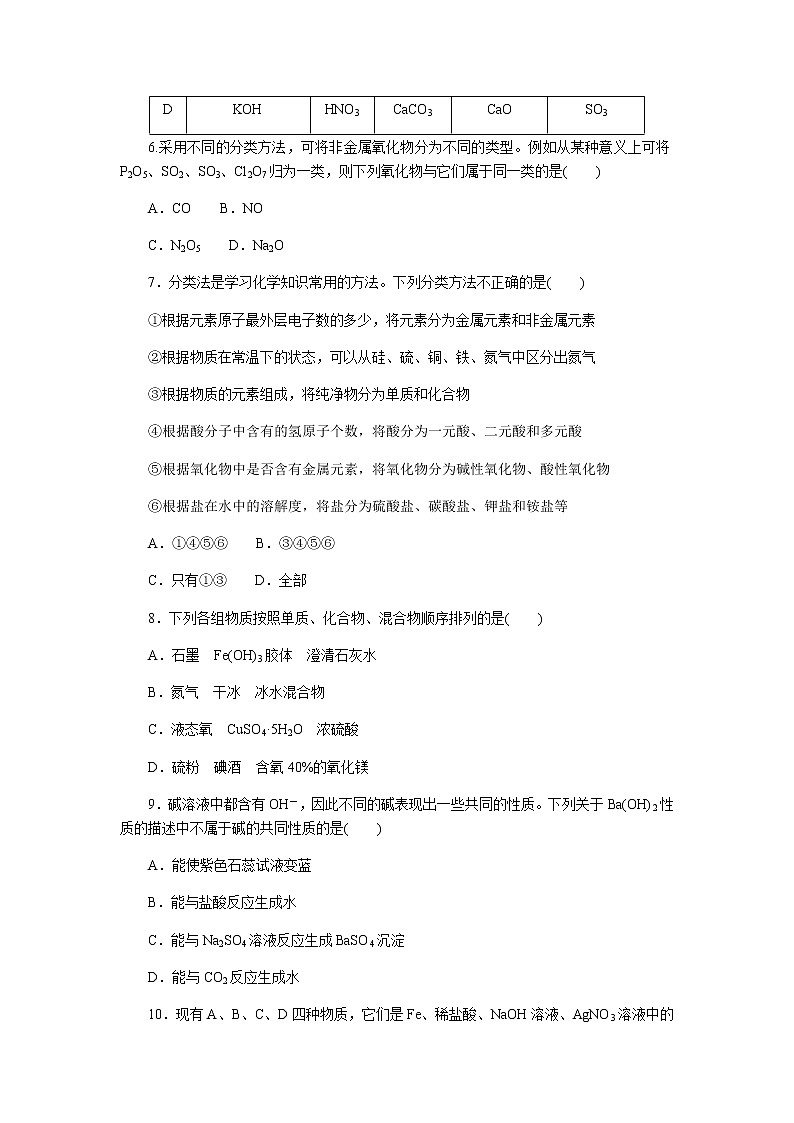 全套鲁科版(2019)高中化学必修第一册课时作业含详解答案02