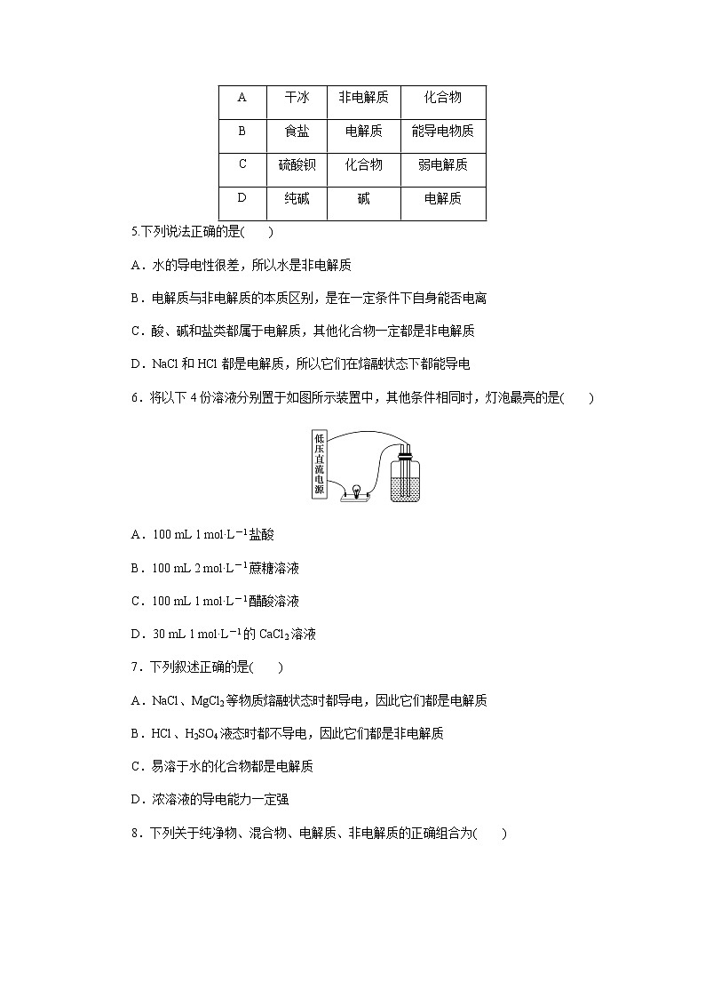 全套鲁科版(2019)高中化学必修第一册课时作业含详解答案02