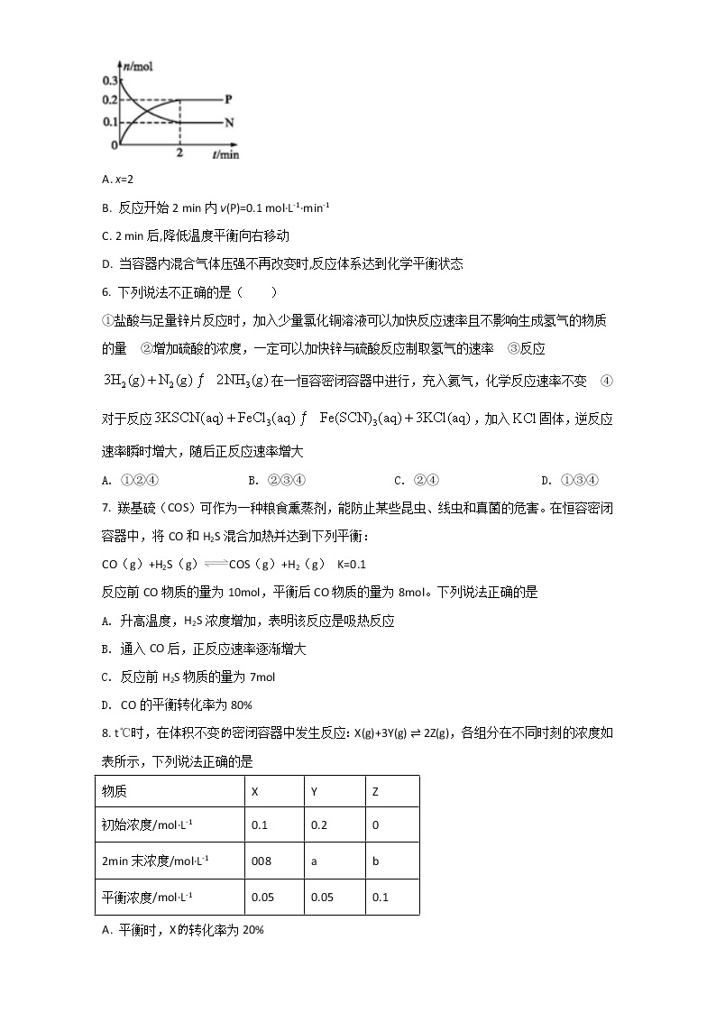 2021-2022学年山东省临朐县实验中学高二9月月考化学试题含答案02
