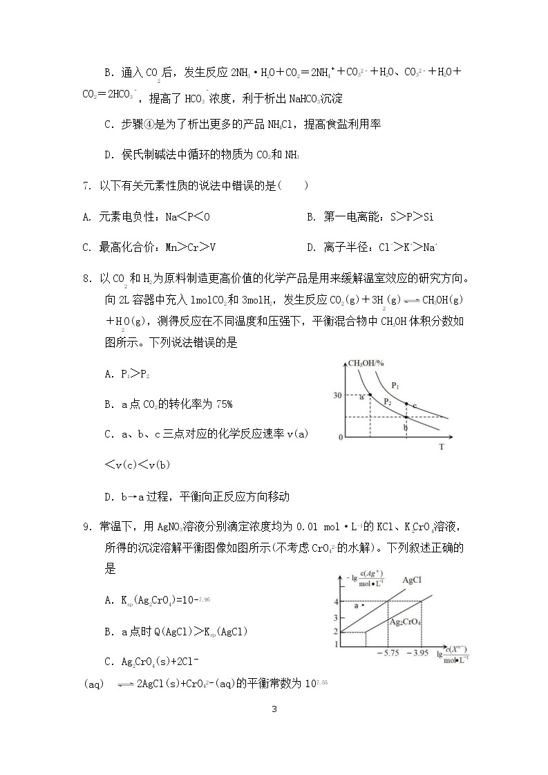 2021-2022学年山东省临朐县实验中学高二上学期1月月考化学试题含答案03