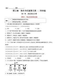 人教版 (2019)必修 第一册第二章 海水中的重要元素——钠和氯第一节 钠及其化合物随堂练习题