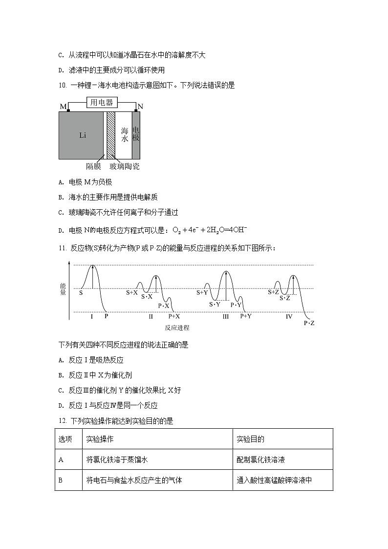 2021-2022学年湖南省湘鄂冀三省七校高二下学期期末联考化学试题含答案第3页