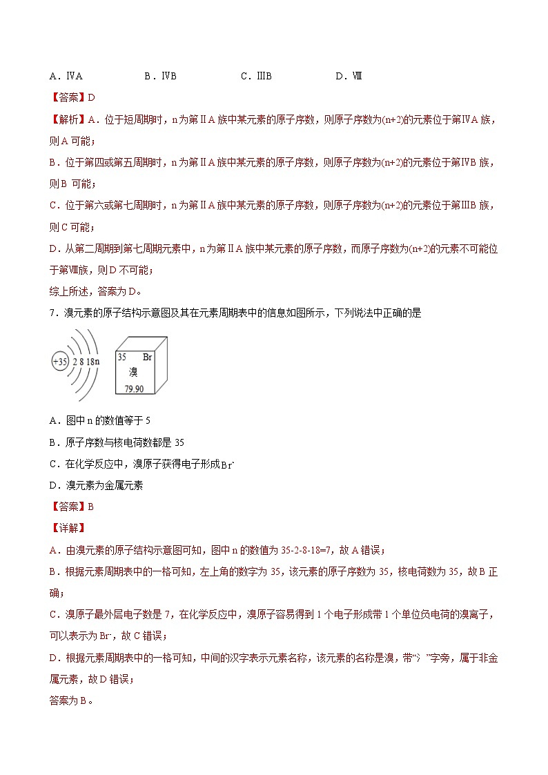 4.1.2 元素周期表 核素-2022-2023学年高一化学课后培优练（人教版2019必修第一册）（解析版）第3页