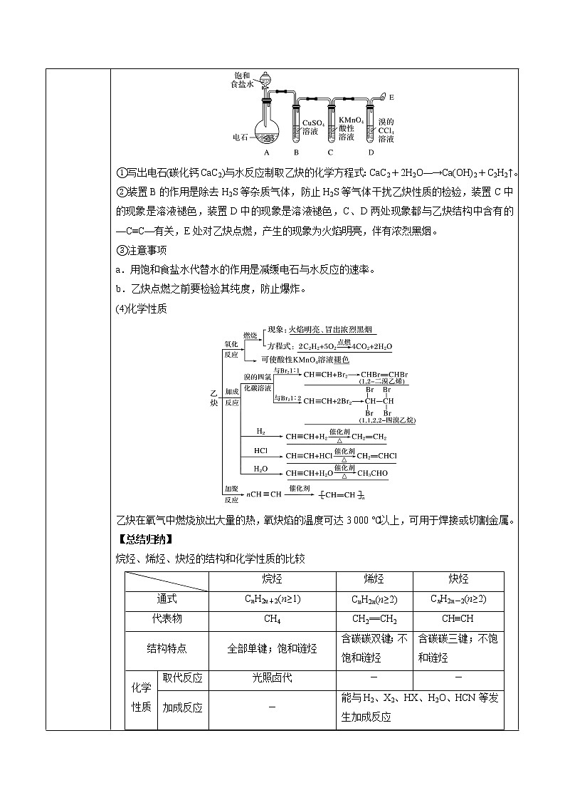 高中化学选择性必修3第2章 第2节 第2课时 炔烃 教案02