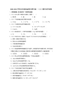 2020-2021学年江苏省南京师大附中高一（上）期中化学试卷