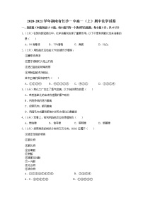 2020-2021学年湖南省长沙一中高一（上）期中化学试卷