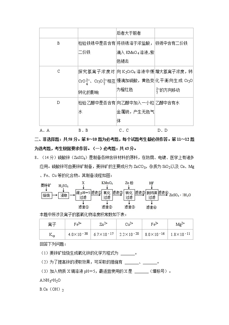 2022年全国统一高考化学试卷（甲卷）第3页