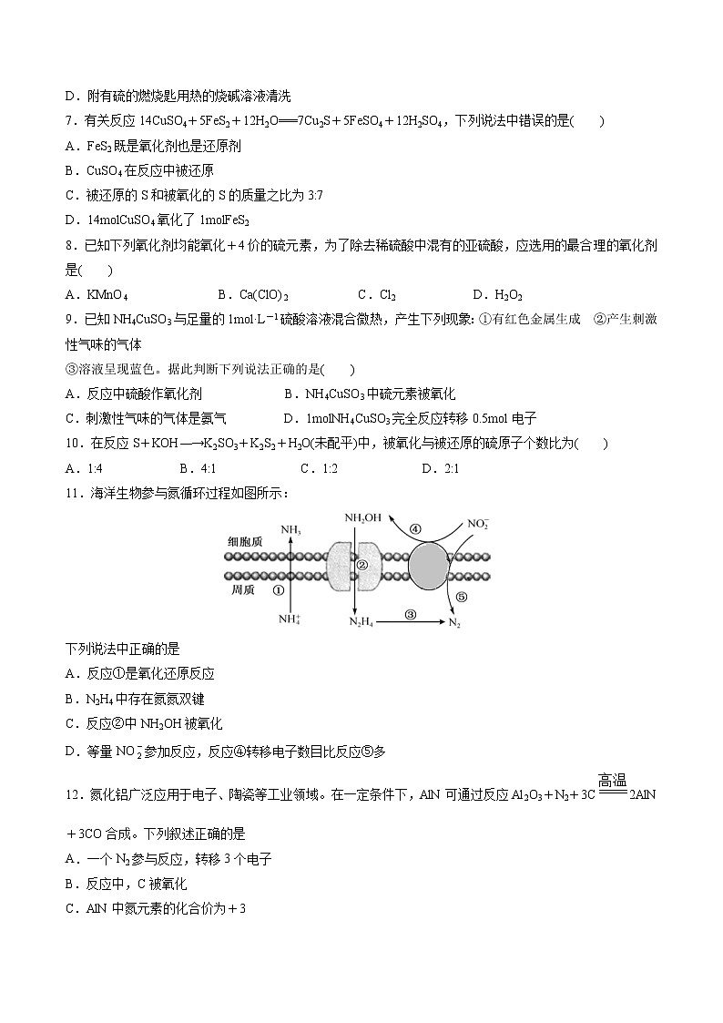 检测卷10 氧化还原反应基本概念-2023届高考化学一轮复习考点过关检测卷（原卷版）第2页