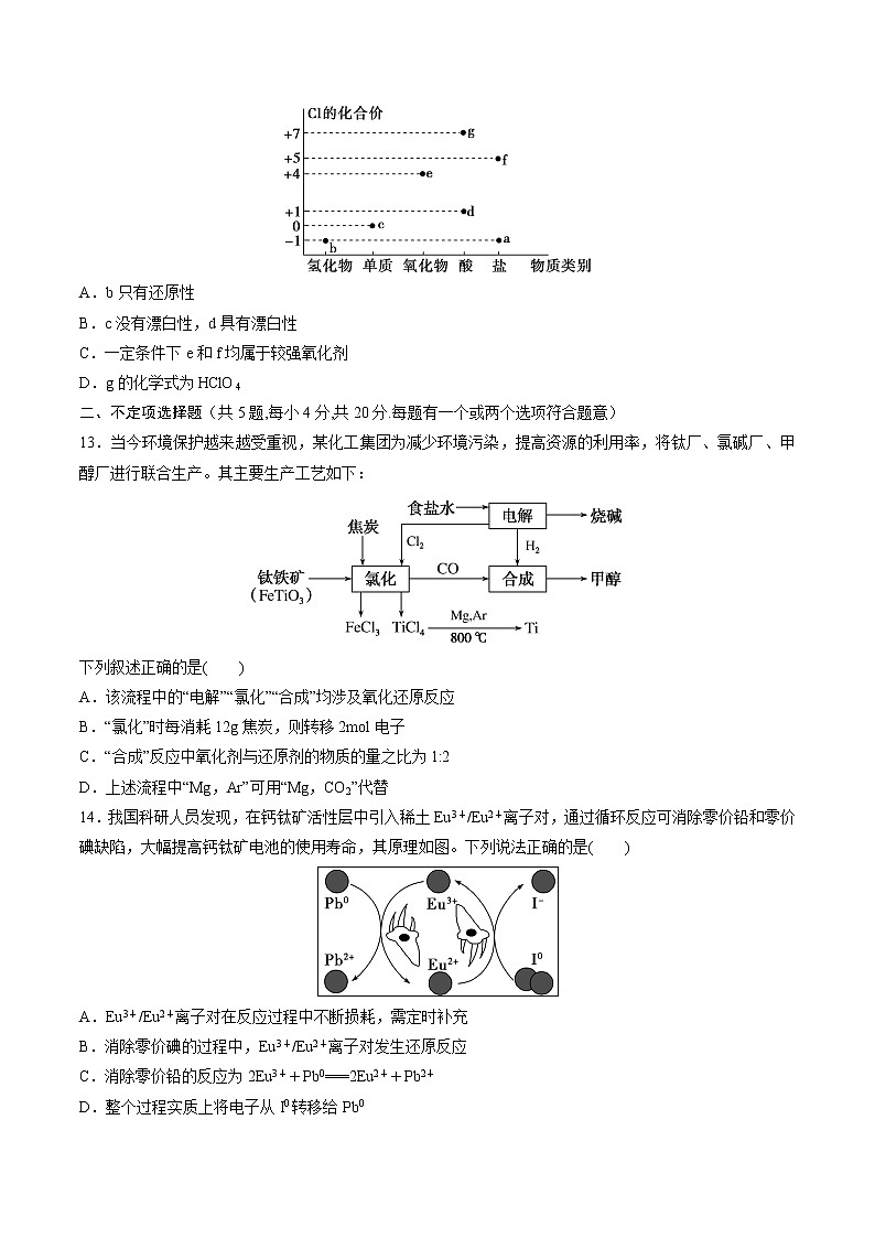检测卷11 氧化还原反应规律-2023届高考化学一轮复习考点过关检测卷03