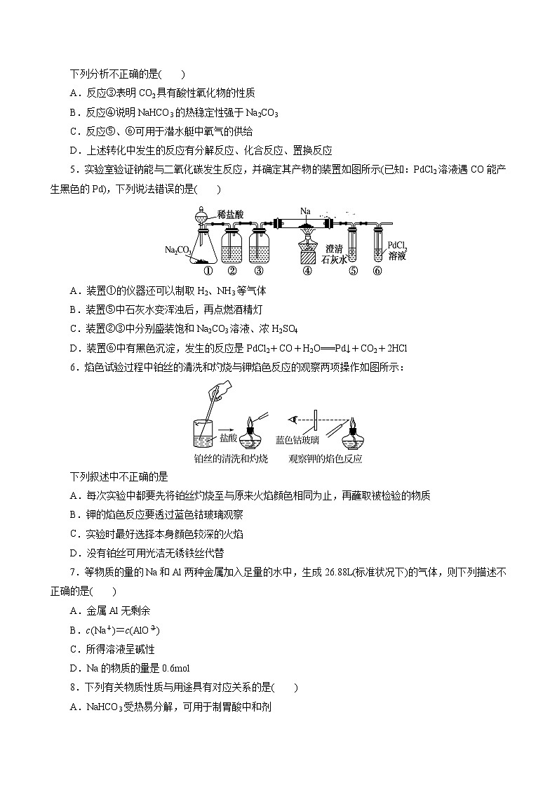 检测卷15 钠及其化合物-2023届高考化学一轮复习考点过关检测卷02