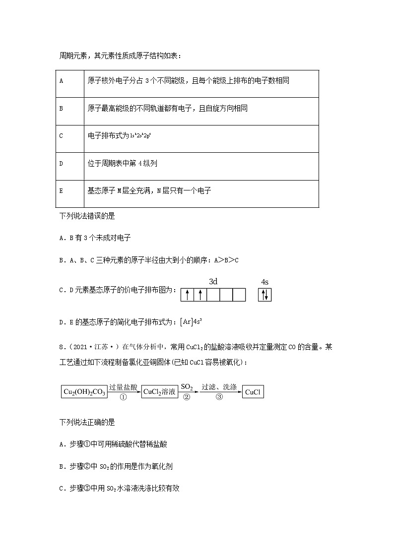 高考化学一轮复习单元滚动双测卷物质结构与性质A卷含答案第3页