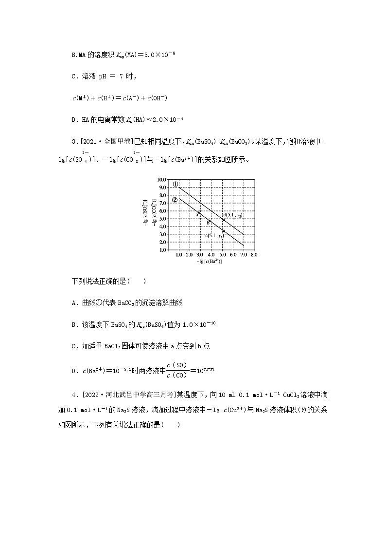 高考化学微专题小练习专练43难溶电解质的沉淀溶解平衡含答案02