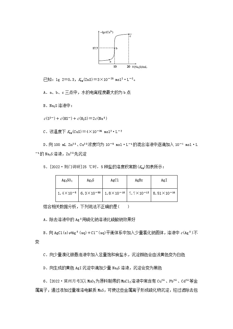 高考化学微专题小练习专练43难溶电解质的沉淀溶解平衡含答案03