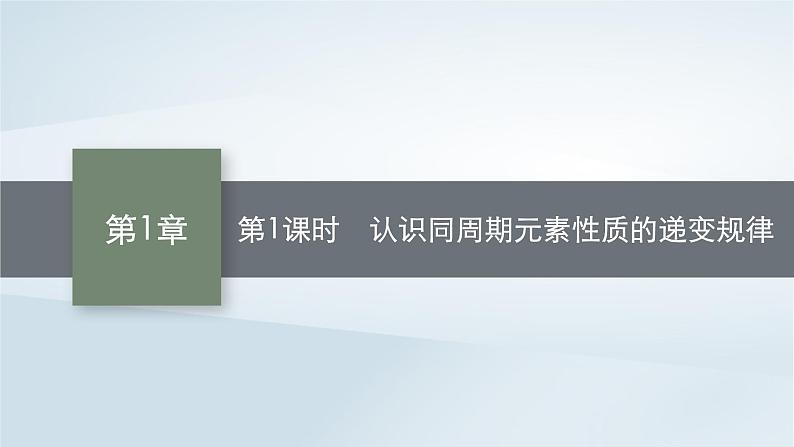 鲁科版高中化学必修第二册第1章原子结构元素周期律第3节元素周期表的应用第1课时认识同周期元素性质的递变规律课件01