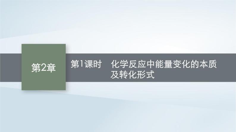 鲁科版高中化学必修第二册第2章化学键化学反应规律第2节化学反应与能量转化第1课时化学反应中能量变化的本质及转化形式课件01