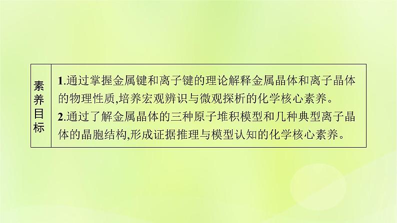 鲁科版高中化学选择性必修2第3章不同聚集状态的物质与性质第2节几种简单的晶体结构模型第1课时金属晶体与离子晶体课件第3页