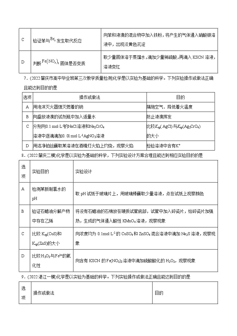 必练11 化学实验探究、设计与评价30题- 2023年高考化学总复习高频考点必刷1000题（广东专用）03