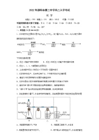 湖南省邵阳市第二中学2022-2023学年高二上学期入学考试化学试题（含答案）