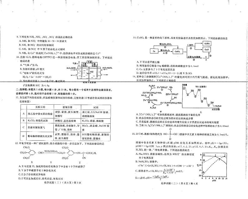 2021-2022学年山东省聊城市普通高中学业水平等级考试模拟卷（二）  化学试题  PDF版02