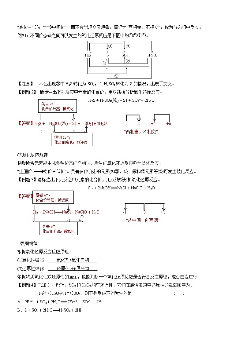 1.3.3 氧化还原反应的规律及应用（自主学案）-2022-2023学年高一化学同步学习高效学与练（人教版2019必修第一册）03