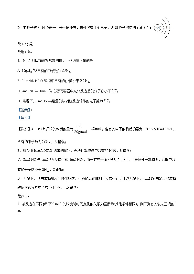 精品解析：重庆南开中学2023届高三上学期9月月考化学试题（解析版）第2页
