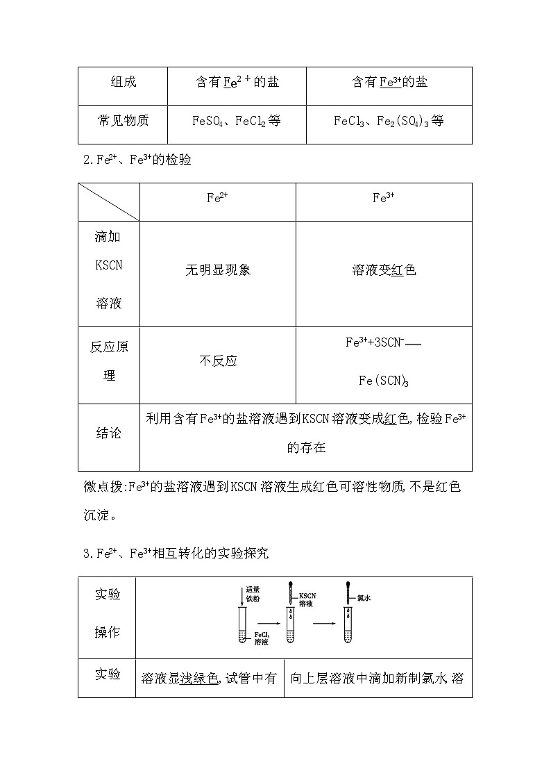 人教版高中化学必修第一册第三章铁金属材料课时学案02