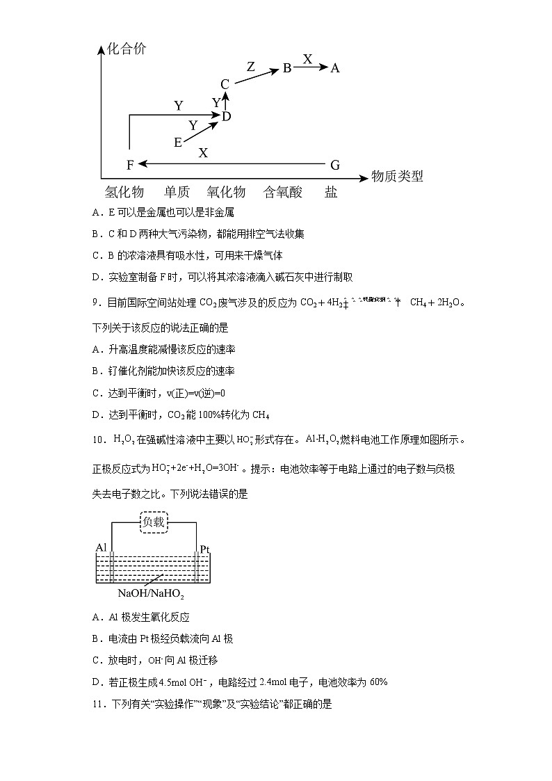 江西省九江市五校2021-2022学年高一下学期期末测试化学试题(含答案)03