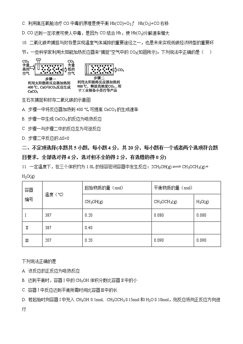 山东省东营市广饶县第一中学三校区2022-2023学年高二9月月考化学试题（含解析）03