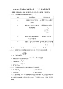 2021-2022学年陕西省商洛市高一（下）期末化学试卷