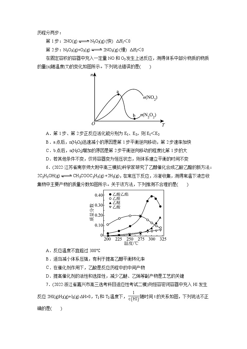 2023年高考化学一轮复习 考点25  化学反应速率与平衡图象 模拟测试03