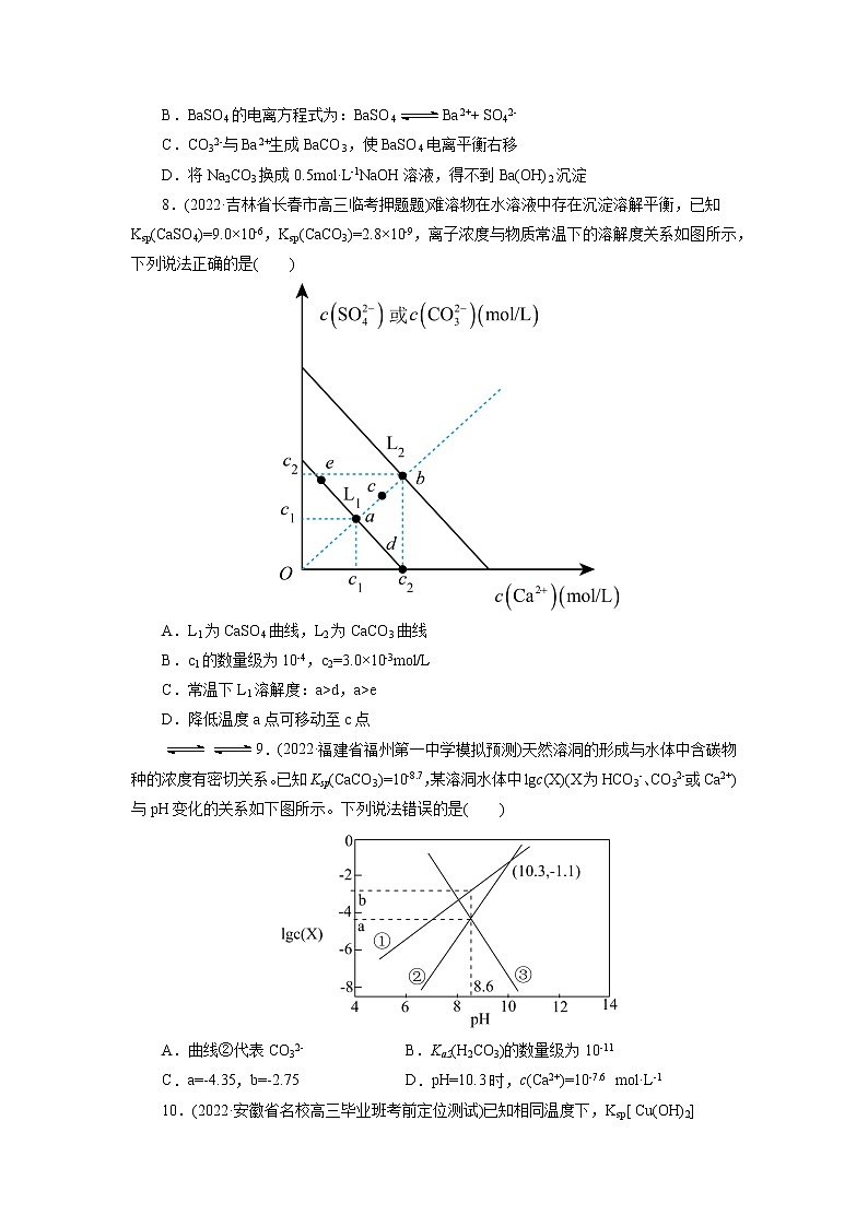 2023年高考化学一轮复习 考点29  沉淀溶解平衡 模拟测试 （解析版）2023年高考化学一轮复习第3页