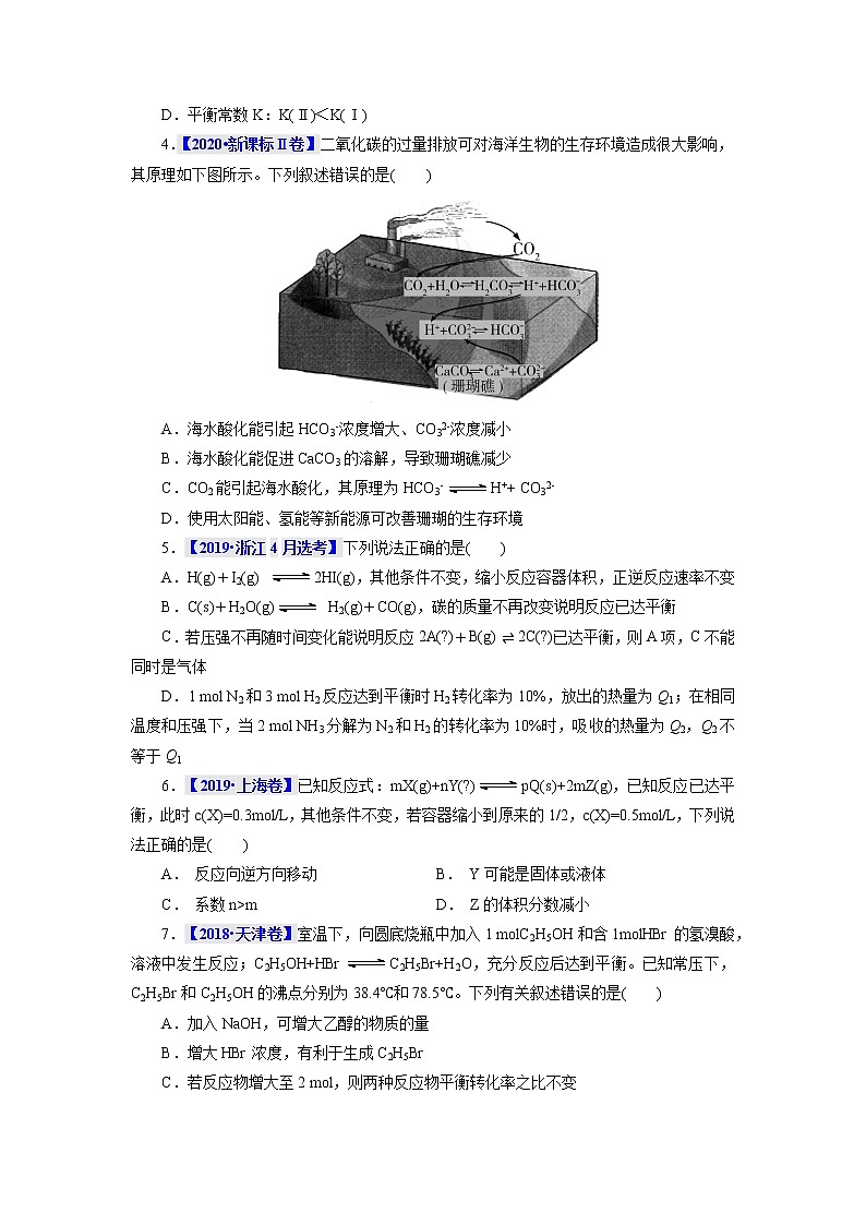 考点22  化学平衡状态与化学平衡移动 真题过关 2023年高考化学一轮复习02