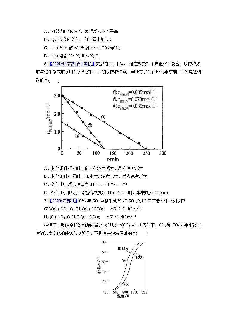 考点25  化学反应速率与平衡图象 真题过关 2023年高考化学一轮复习03