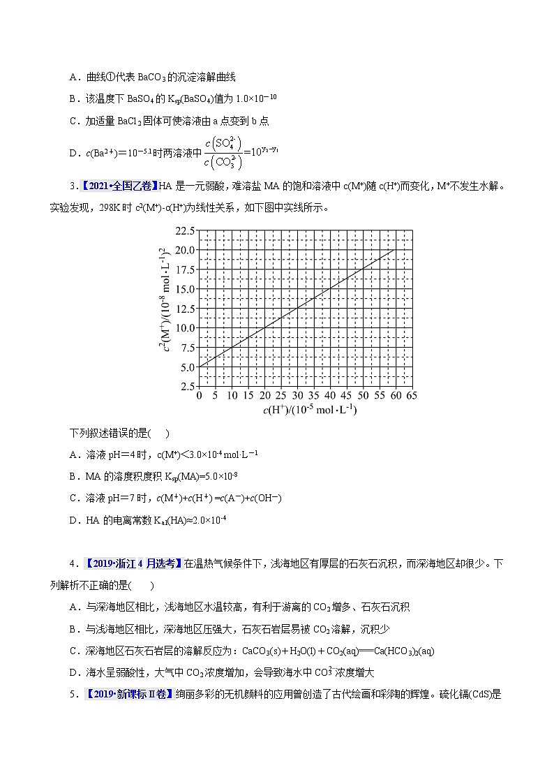 考点29  沉淀溶解平衡 真题过关 （学生版）2023年高考化学一轮复习第2页