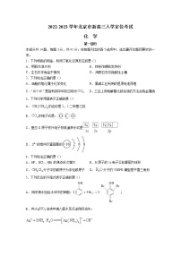 北京市2022-2023学年高三化学上学期入学定位考试试题（Word版附答案）